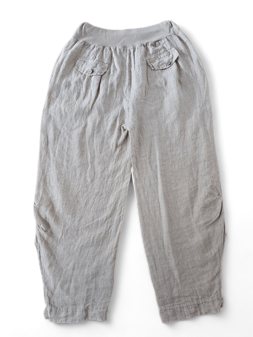 Baby Pink wide elastic waist linen Pant