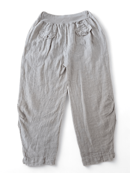 Baby Pink wide elastic waist linen Pant