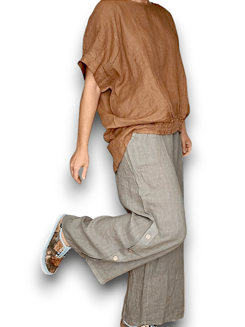 Mocha Along sides button Sailor Pant