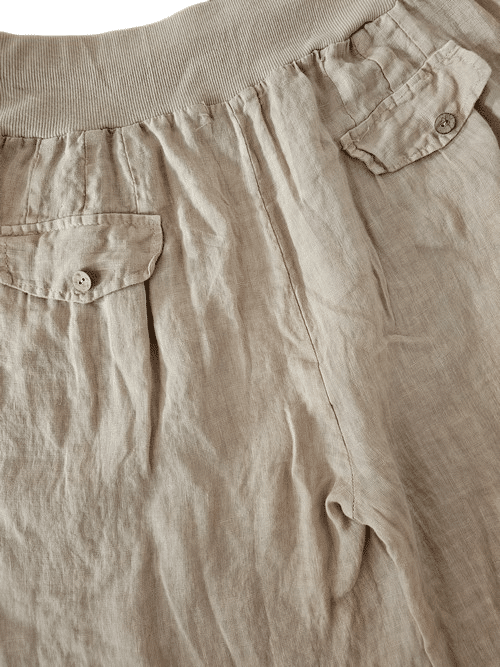 Baby Pink wide elastic waist linen Pant