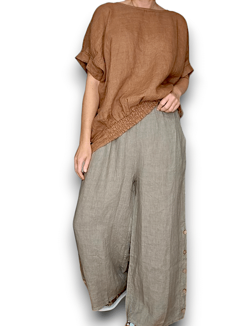 Mocha Along sides button Sailor Pant