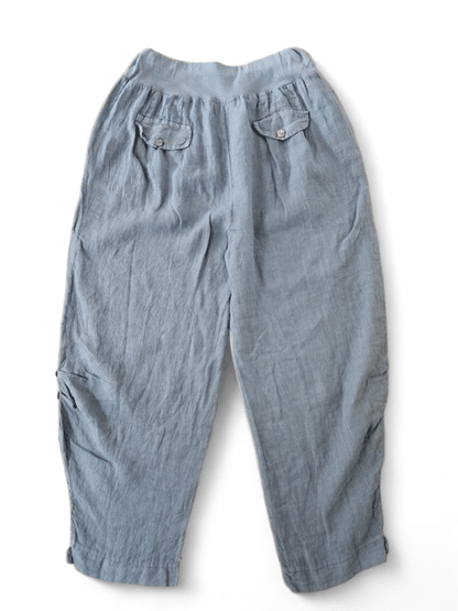 Petrol wide elastic waist linen Pant