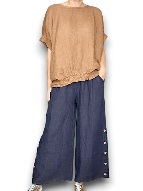 Navy Along sides button Sailor Pant