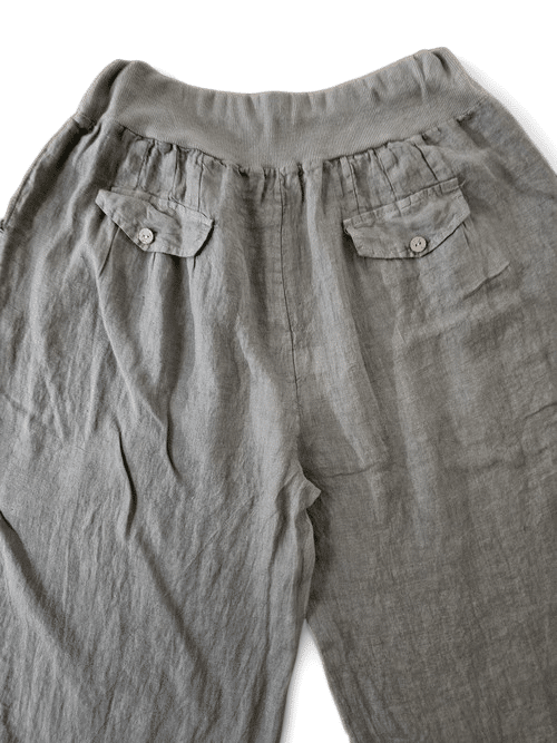 Mocha wide elastic waist linen Pant