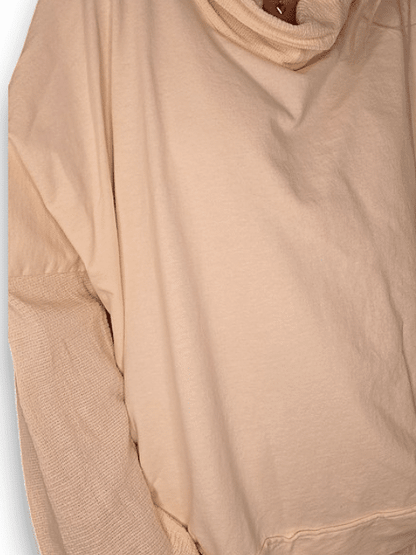 Light Peach Plain Moku Cotton w details Sweater