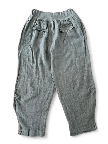 Forest wide elastic waist linen Pant