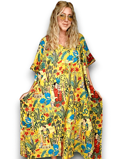 IDA IVY Resortwear-Kaftan-Frida/Yellow