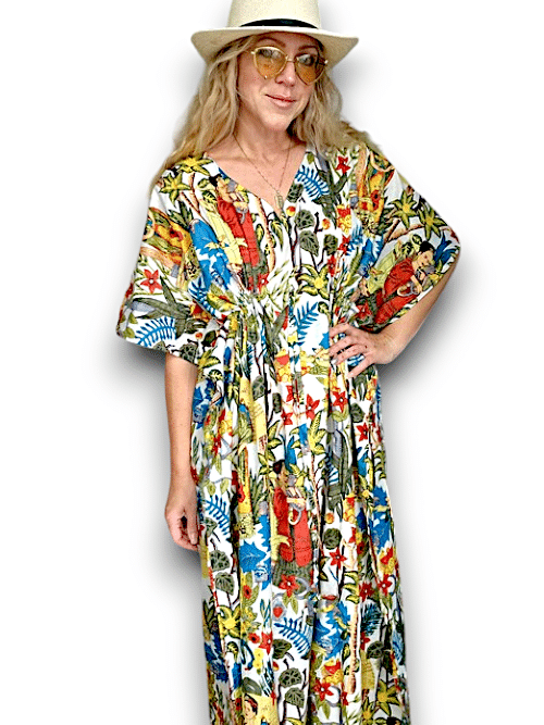 IDA IVY Resortwear-Kaftan-Frida/White