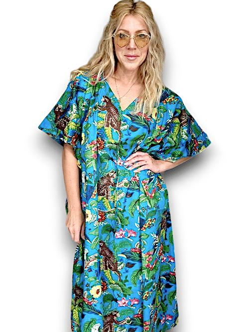 IDA IVY Resortwear-Kaftan-Macau/Turquoise