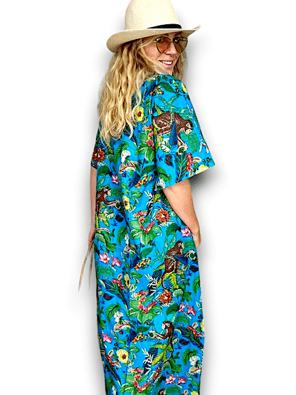 IDA IVY Resortwear-Kaftan-Macau/Turquoise