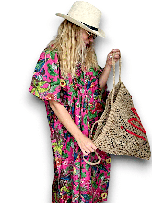 IDA IVY Resortwear-Kaftan-Macau/Hot Pink