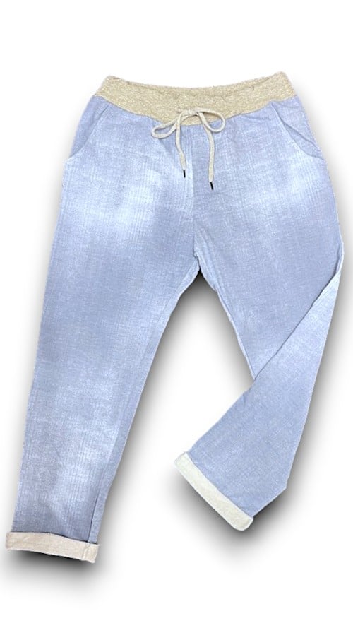 Plain Light Denim Joggers