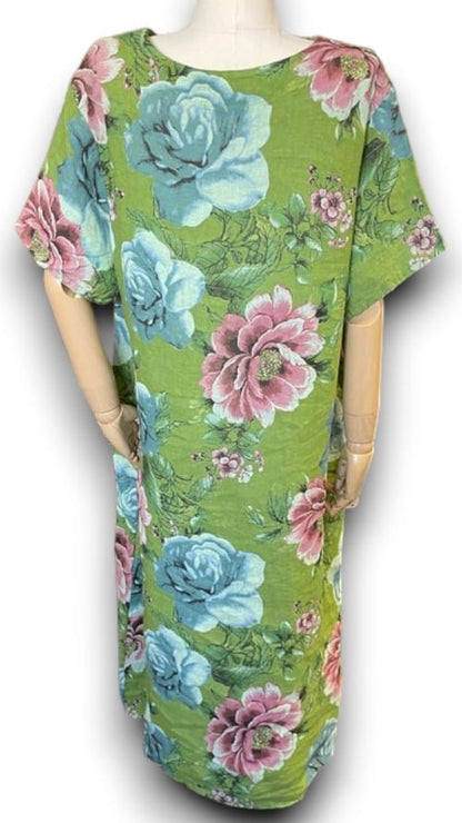 Ivy Green Bright Bloom V-Neck Maxi Dress with Buttons