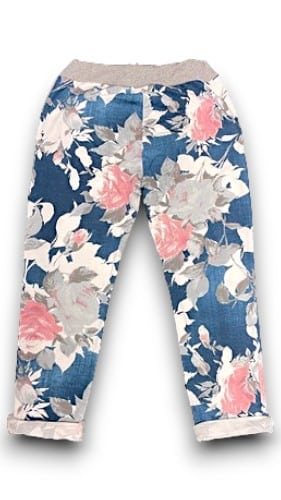 Navy Paper Rose Jogger