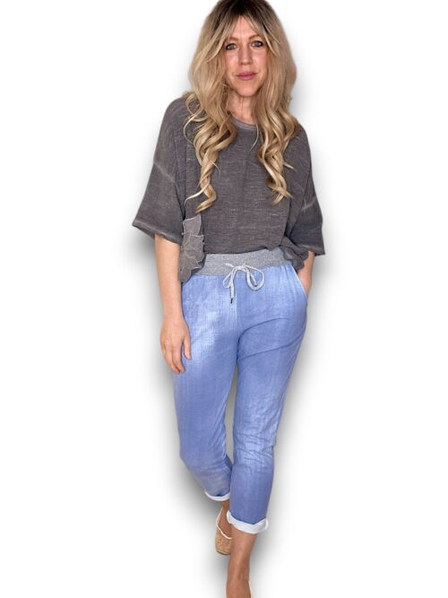 Plain Light Denim Joggers