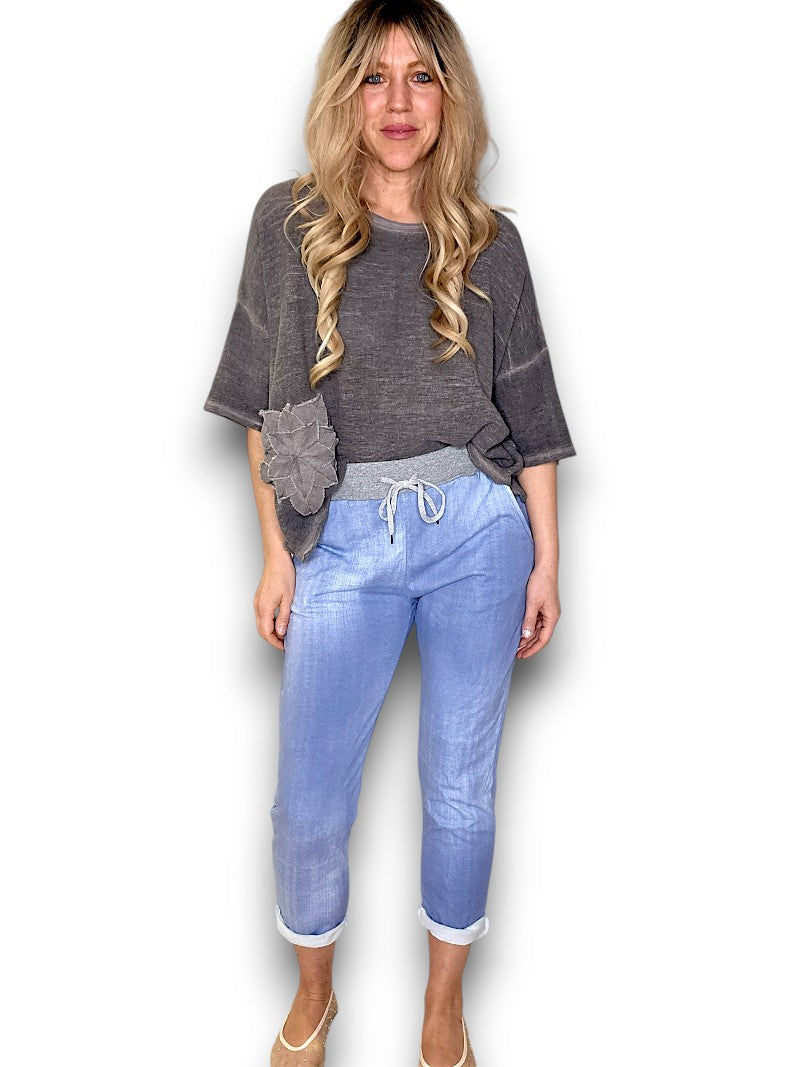 Plain Light Denim Joggers