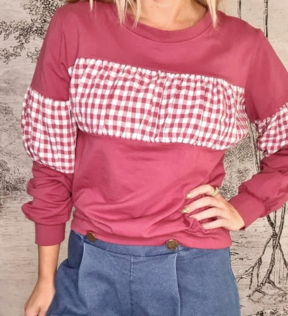 Mrs Digby Cherry Gingham Sweater