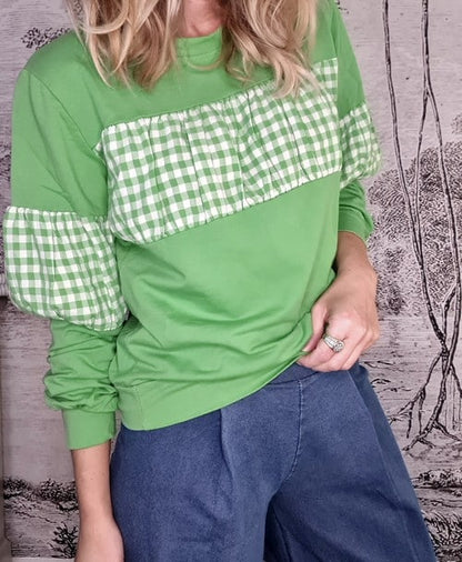 Mrs Digby Lime Gingham Sweater