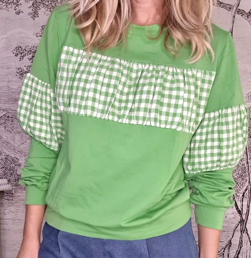 Mrs Digby Lime Gingham Sweater