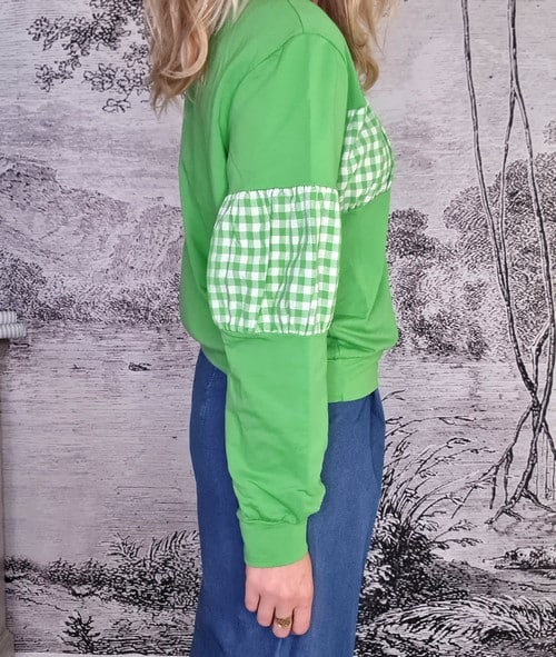 Mrs Digby Lime Gingham Sweater