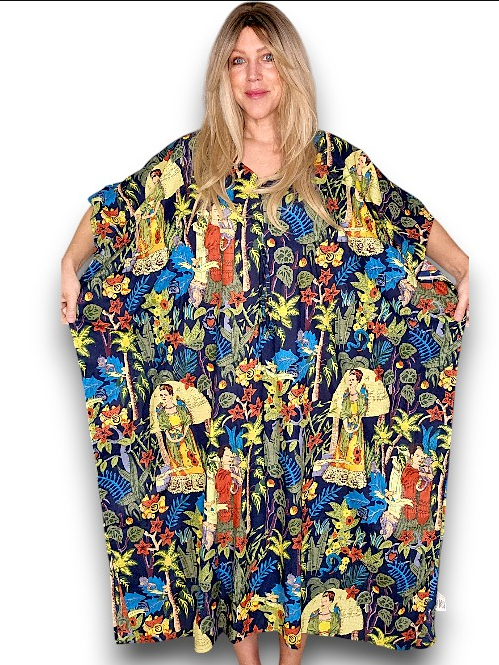 IDA IVY Resortwear-Kaftan-Frida/Navy