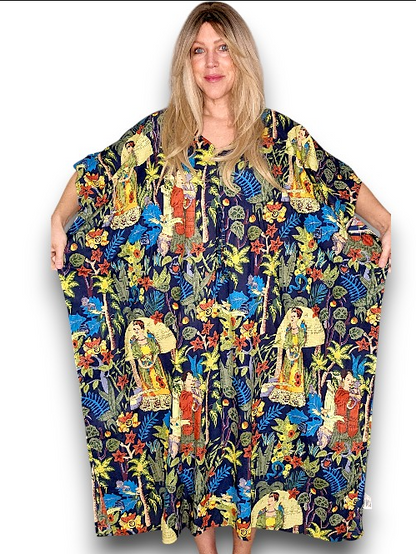 IDA IVY Resortwear-Kaftan-Frida/Navy