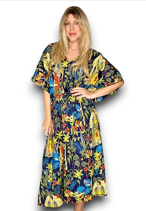 IDA IVY Resortwear-Kaftan-Frida/Navy