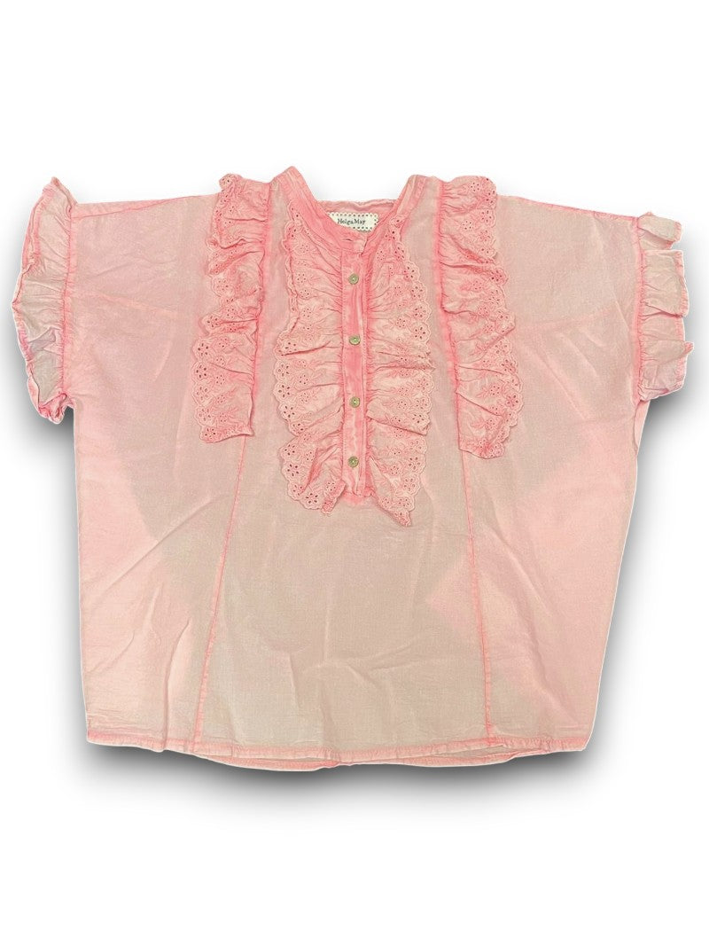 Bubblegum Pink Eyelet Top