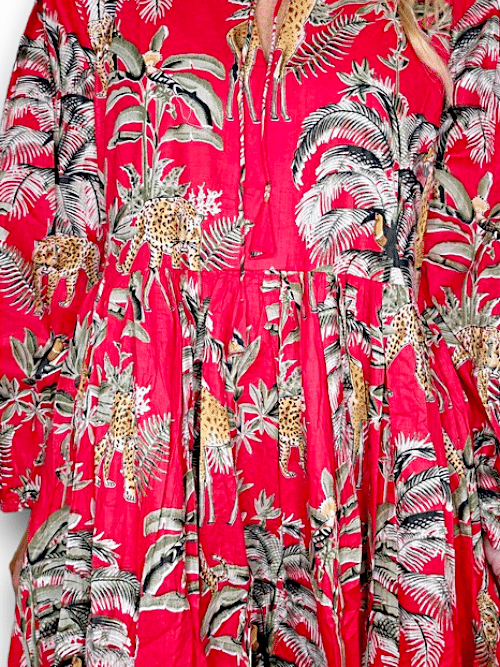 IDA IVY Pouf Sl Dress/Savann Red image 8