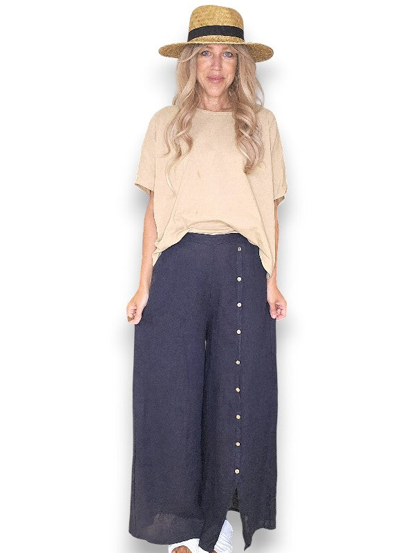 Navy Front Row Button Sailor Pant image 1