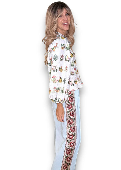 ACKLEJA Baby Blue Rose Trim Sweatpants image 9