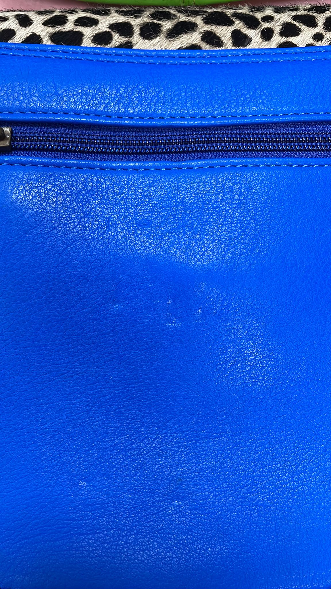 Freeda Boutique | Bright Blue & Mini Pebble | Leather Bag & Strap