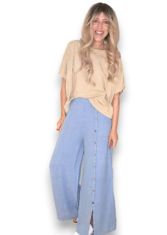 Petrol Front Row Button Sailor Pant image 0