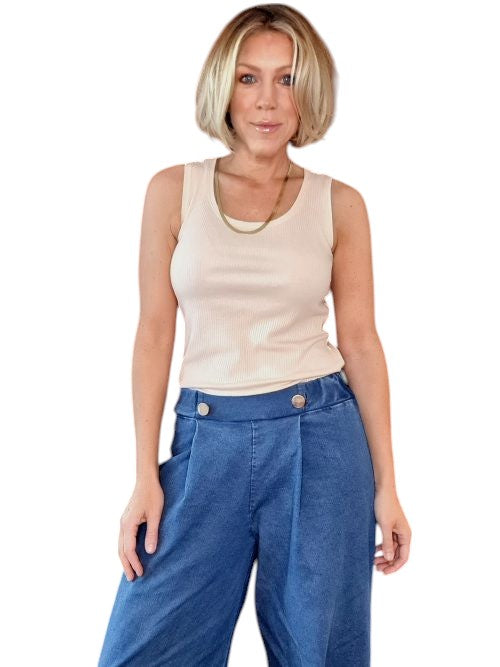Mrs Digby Stretch Denim Sailor Pant