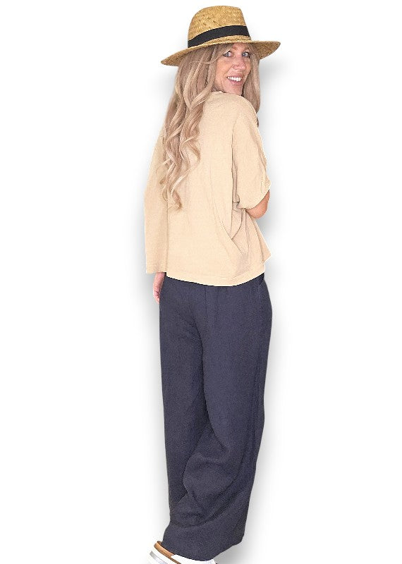 Navy Front Row Button Sailor Pant image 3