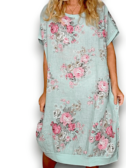 Mint High Tea Elastic Hem Dress