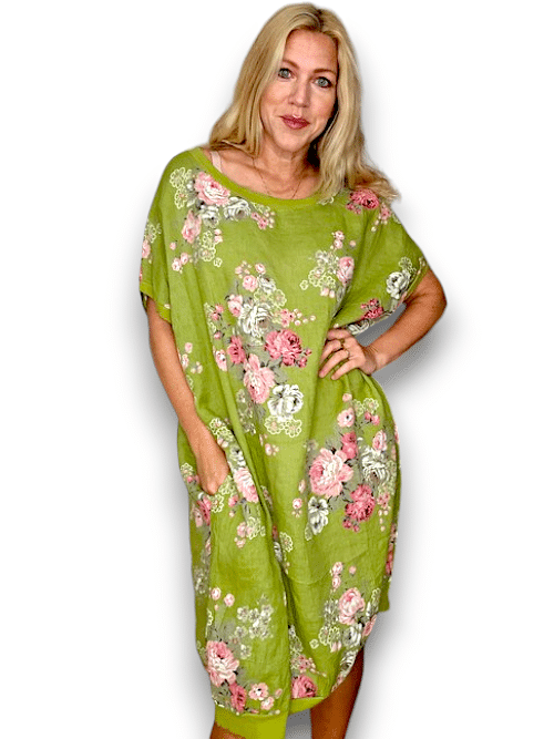 Avocado High Tea Elastic Hem Dress