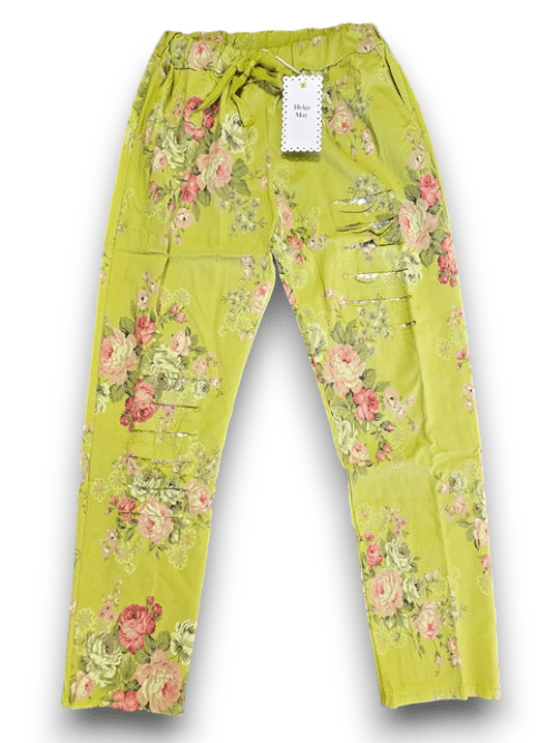 Avocado High Tea Ripped Pants