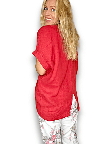 Merlot Red Plain River Tee