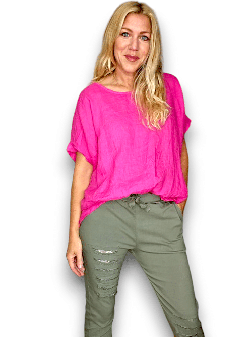 Hot Pink Plain River Tee