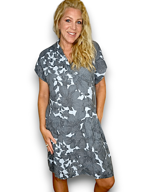 Grey Memory lane Shirt Dress