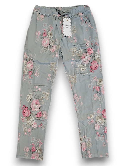 Grey High Tea Ripped Pants