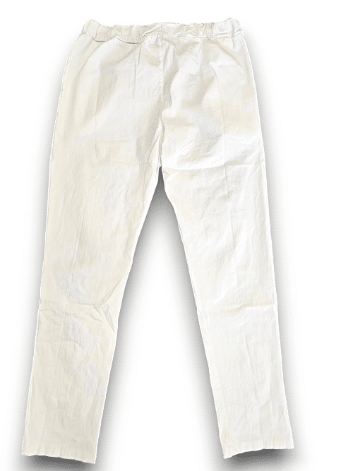 White Plain Ripped Pants