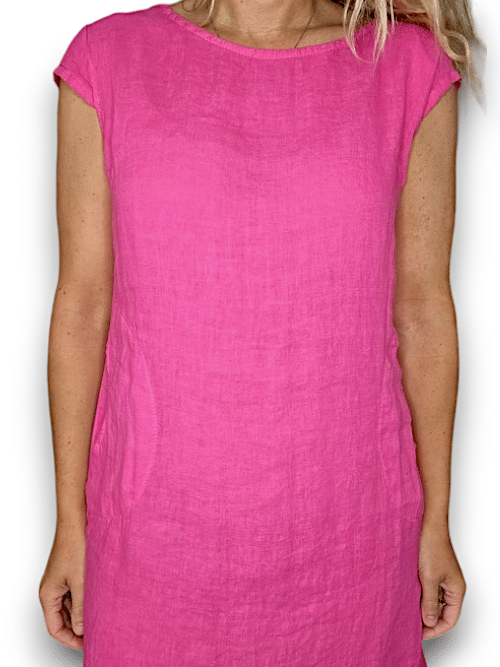 Hot Pink Plain Kennedy Dress