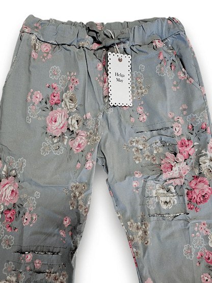 Grey High Tea Ripped Pants