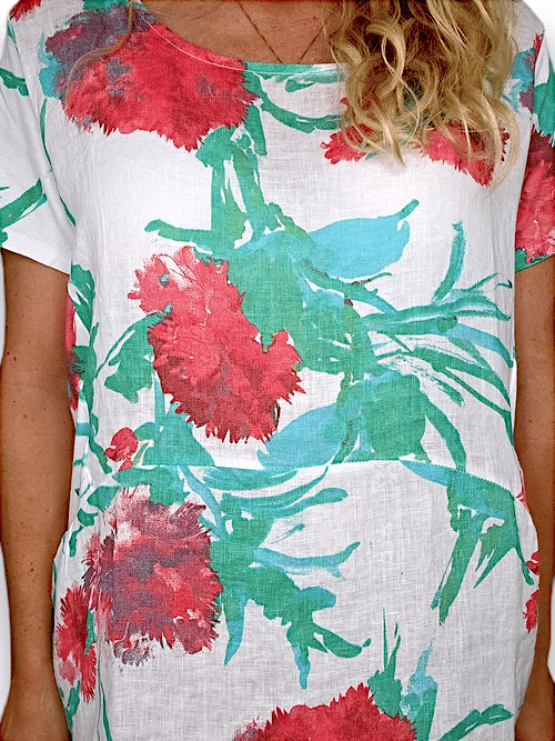 White Thistle in Red Jungle Dress