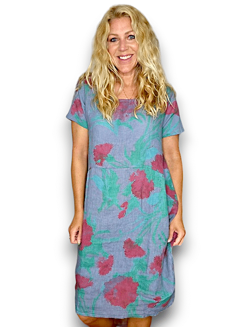 Petrol Thistle in Red Jungle Dress