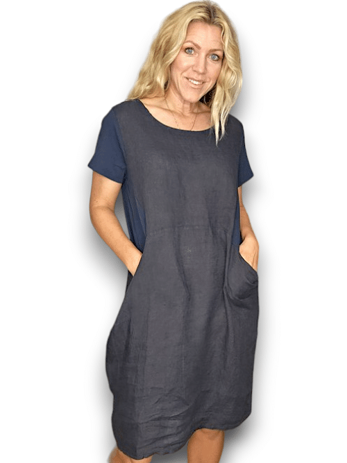 Navy Plain Jungle Dress