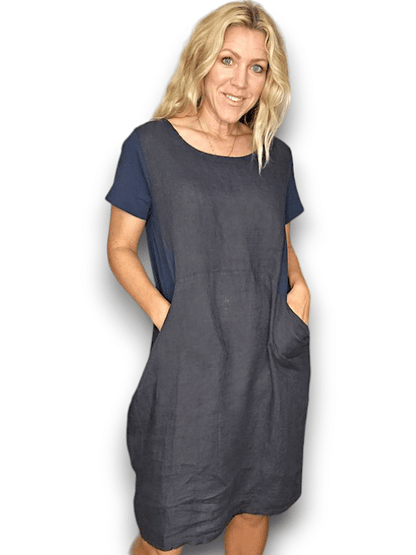 Navy Plain Jungle Dress