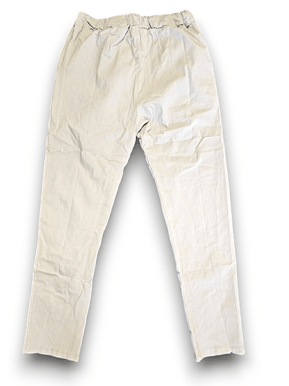 Light Beige Plain Ripped Pants